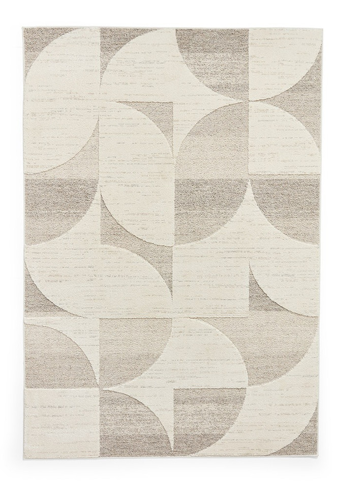 Elio Beige Modern Geometric Abstract Rug