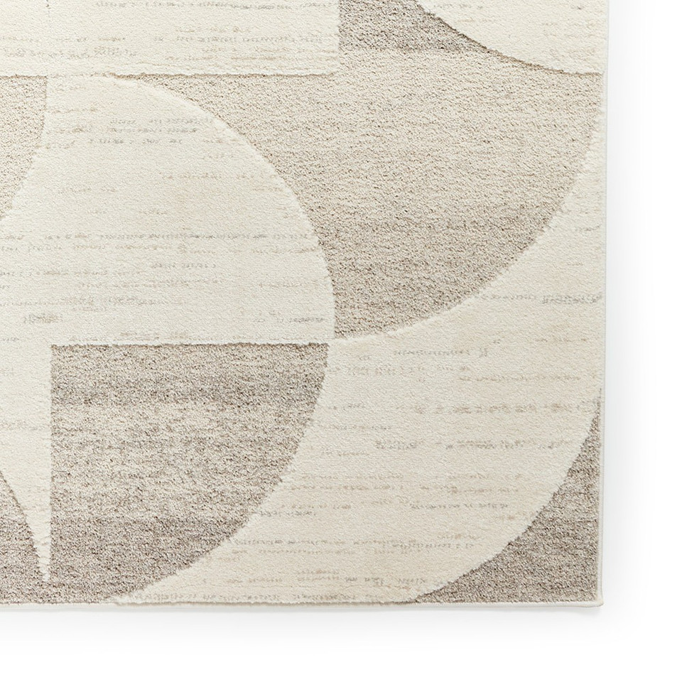 Elio Beige Modern Geometric Abstract Rug