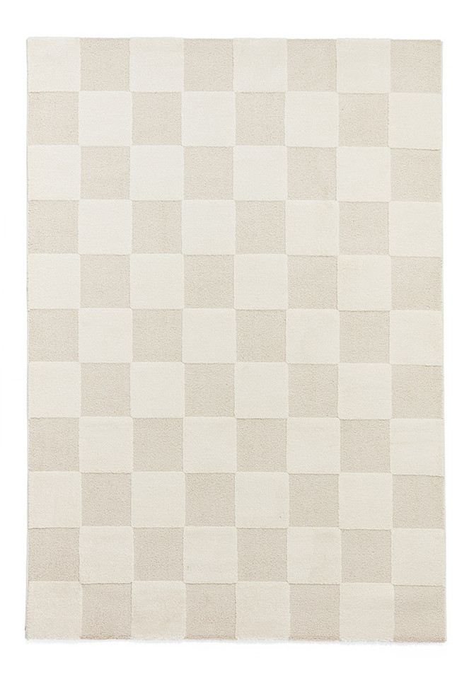 Elio Cream Modern Checker Rug