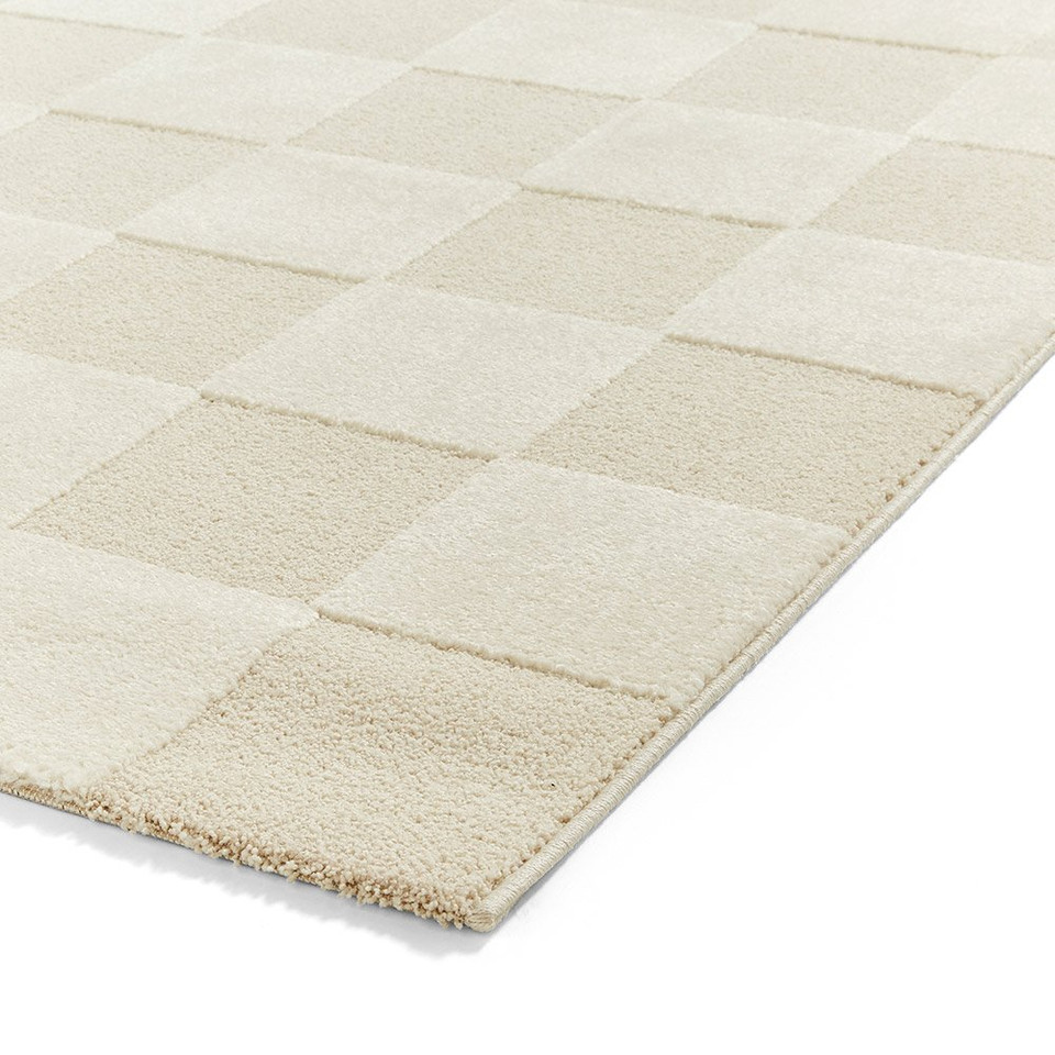 Elio Cream Modern Checker Rug