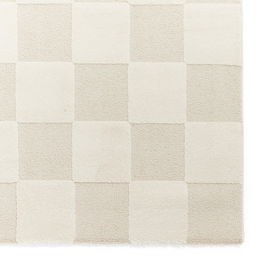 Elio Cream Modern Checker Rug