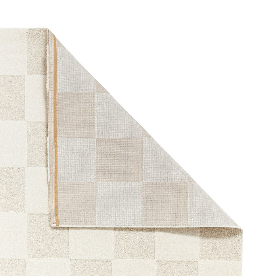 Elio Cream Modern Checker Rug