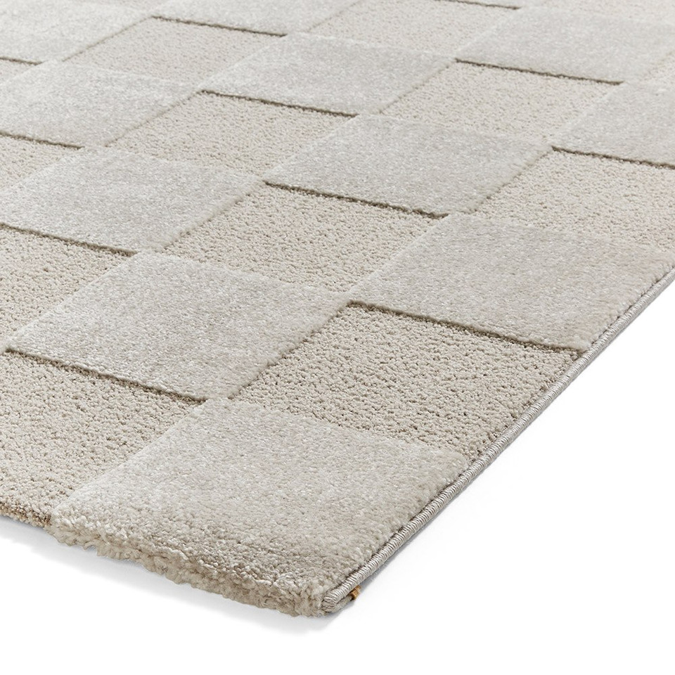 Elio Silver Modern Checker Rug