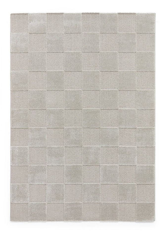 Elio Silver Modern Checker Rug