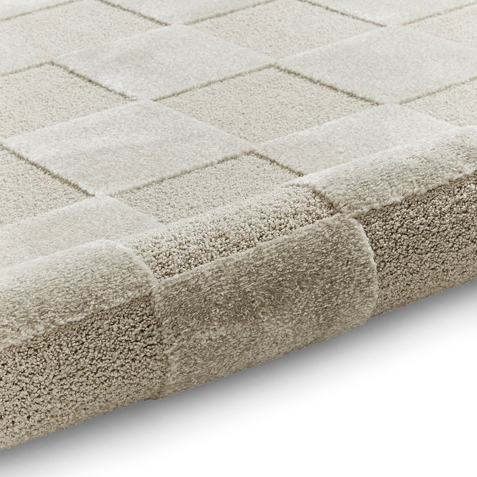 Elio Silver Modern Checker Rug