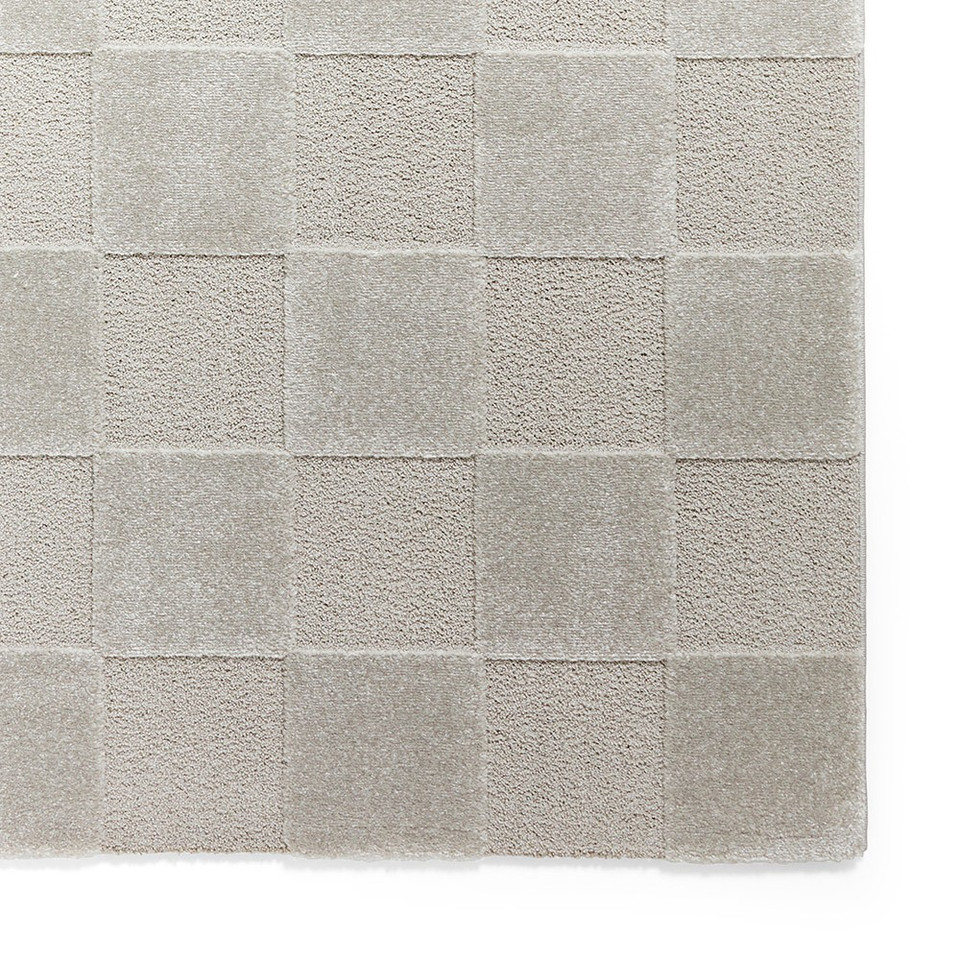 Elio Silver Modern Checker Rug