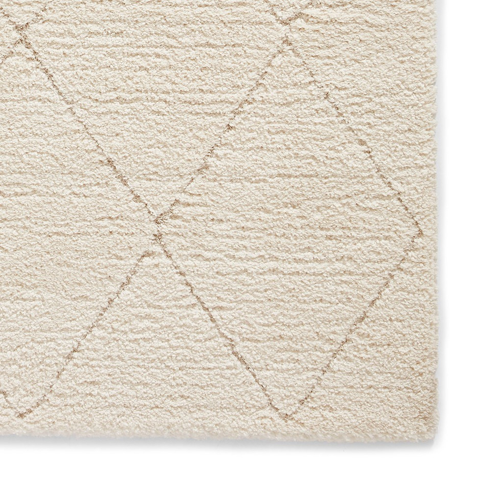 Ideal Shaggy Cream Berber Diamond Rug