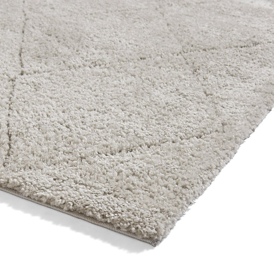 Ideal Shaggy Silver Berber Diamond Rug