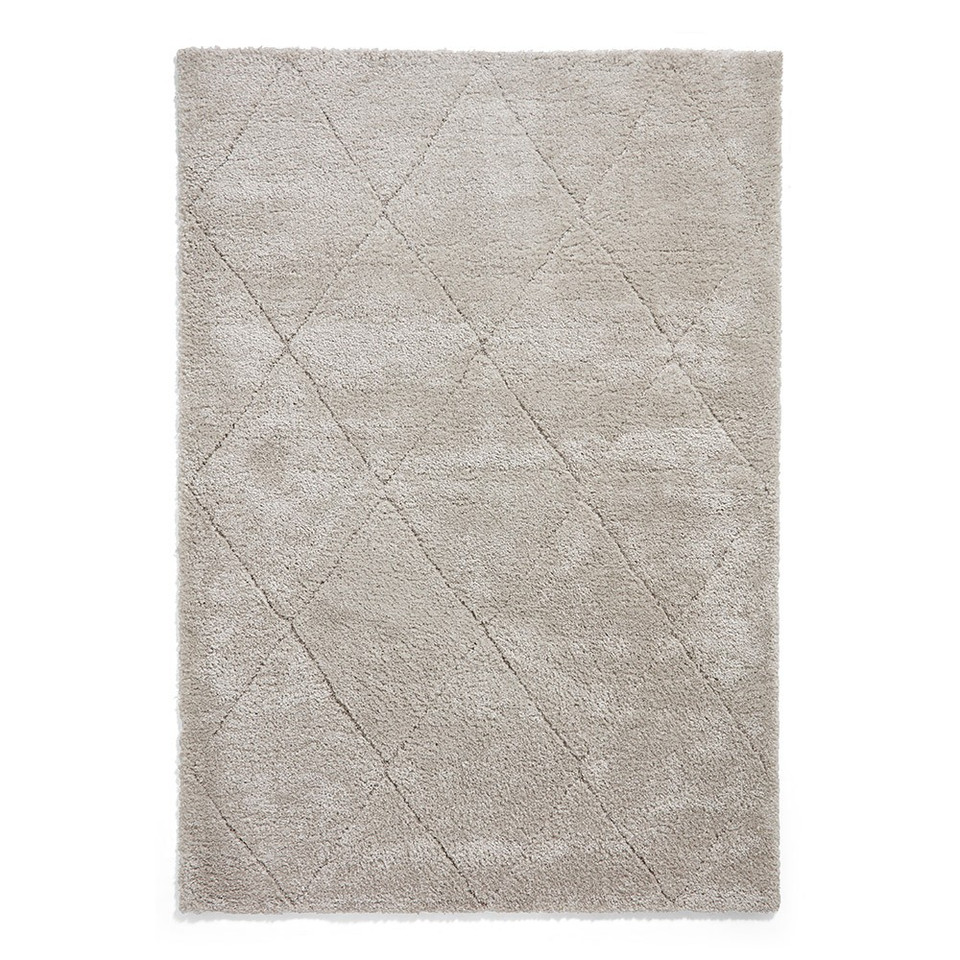 Ideal Shaggy Silver Berber Diamond Rug