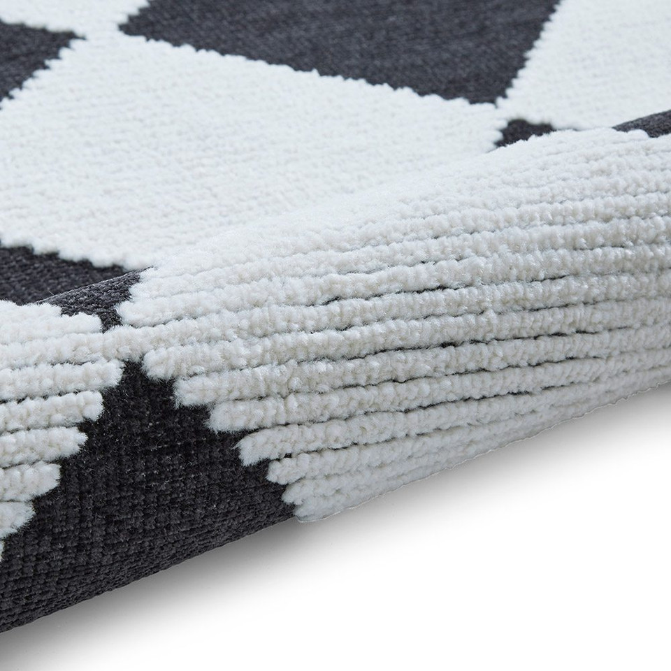 Lyna Charcoal White Washable Rug