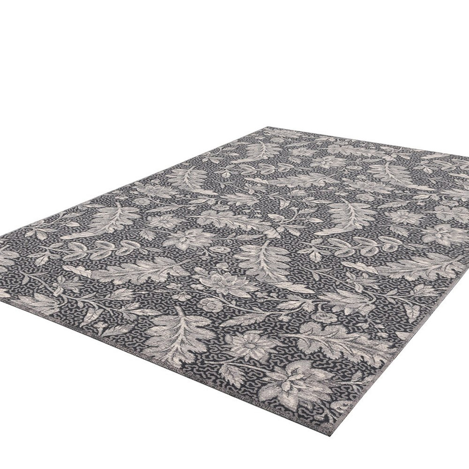 V&A Agnus Versaille Graphite Floral Rug