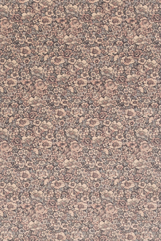 V&A Agnus Floralia Anthracite Floral Rug