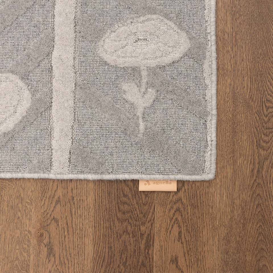 V&A Noble Moderne Grey Geo Floral Rug