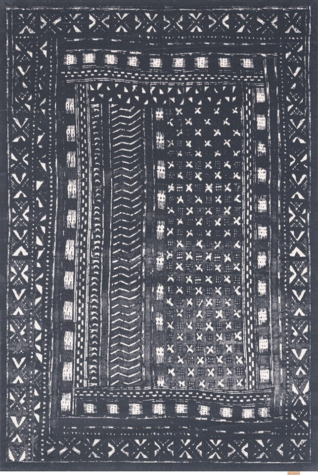 V&A Opal Masi Graphite Traditional Rug