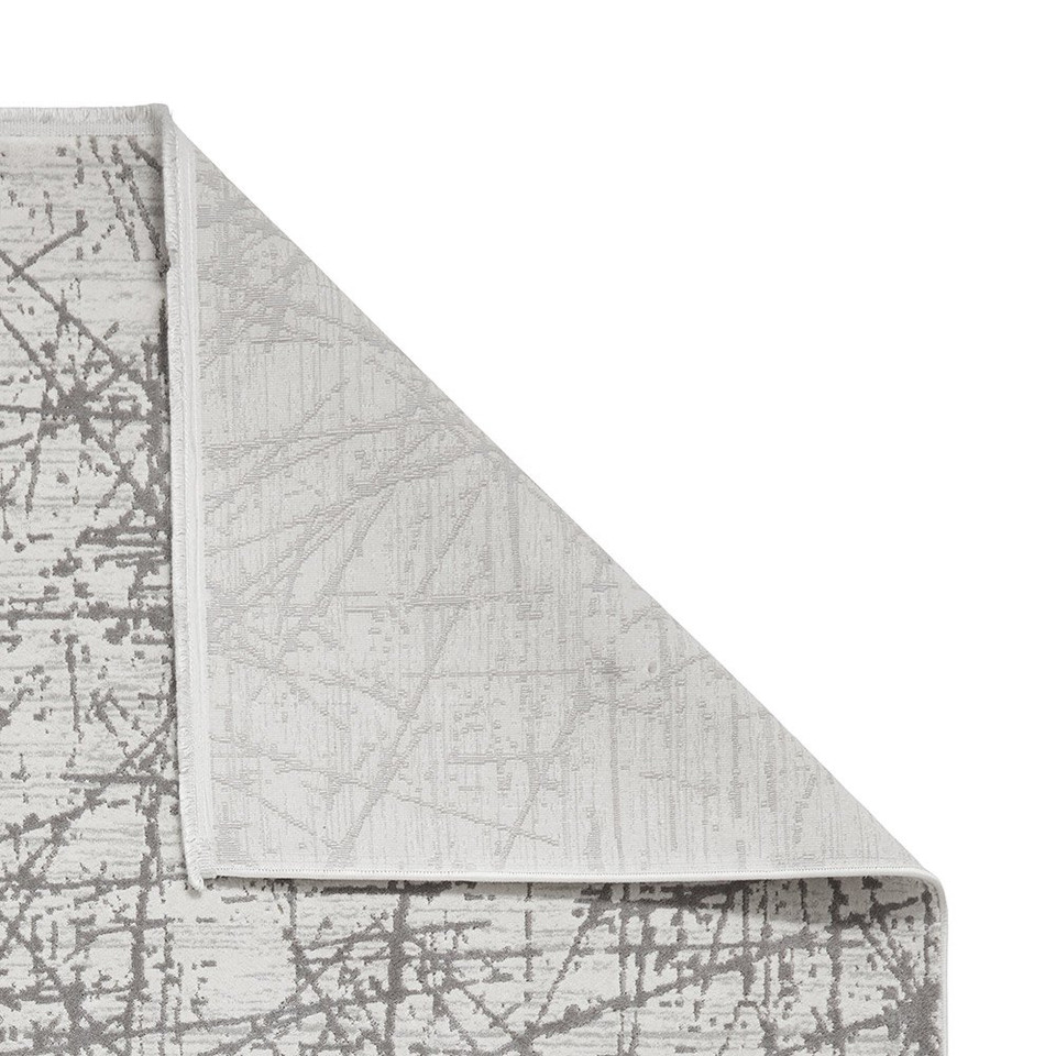 Mirage Grey Modern Abstract Scratched Rug