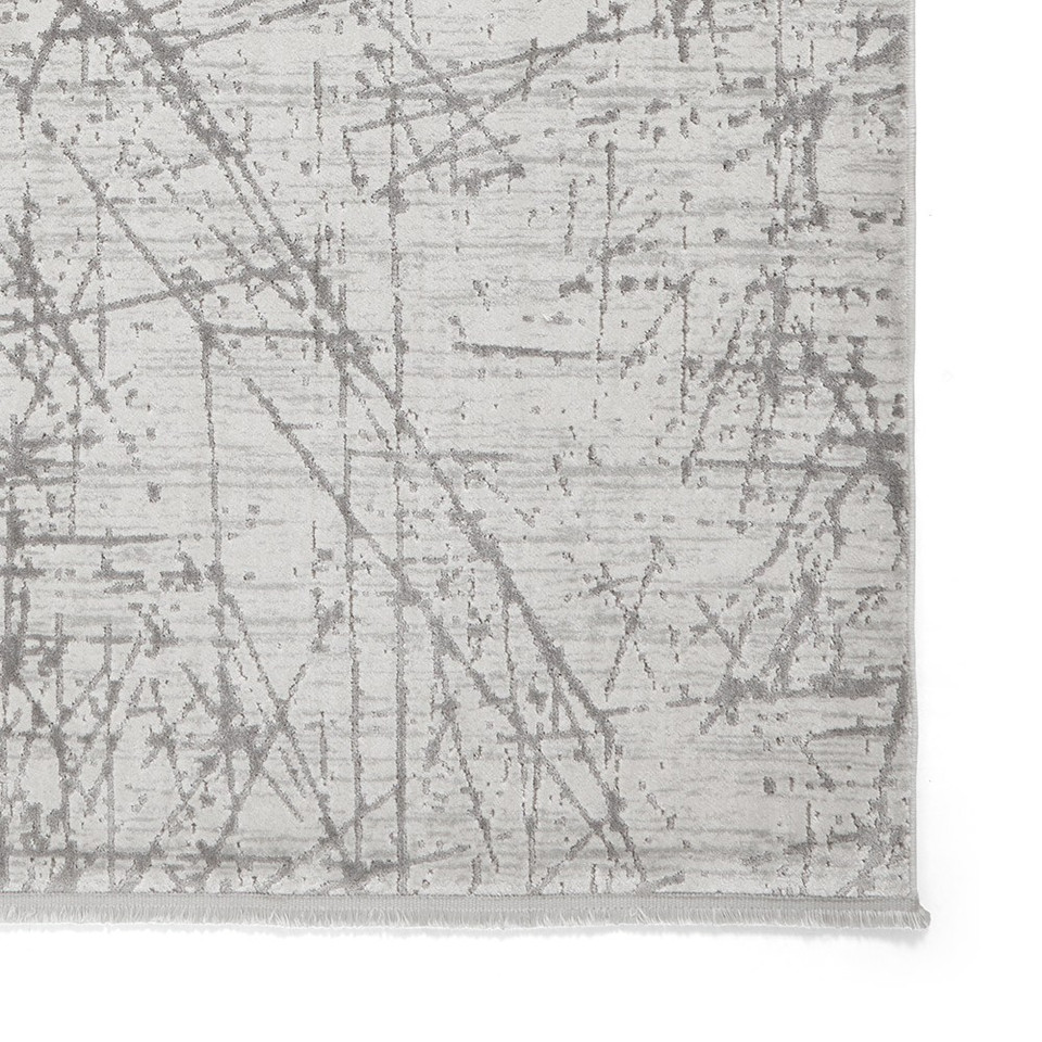 Mirage Grey Modern Abstract Scratched Rug