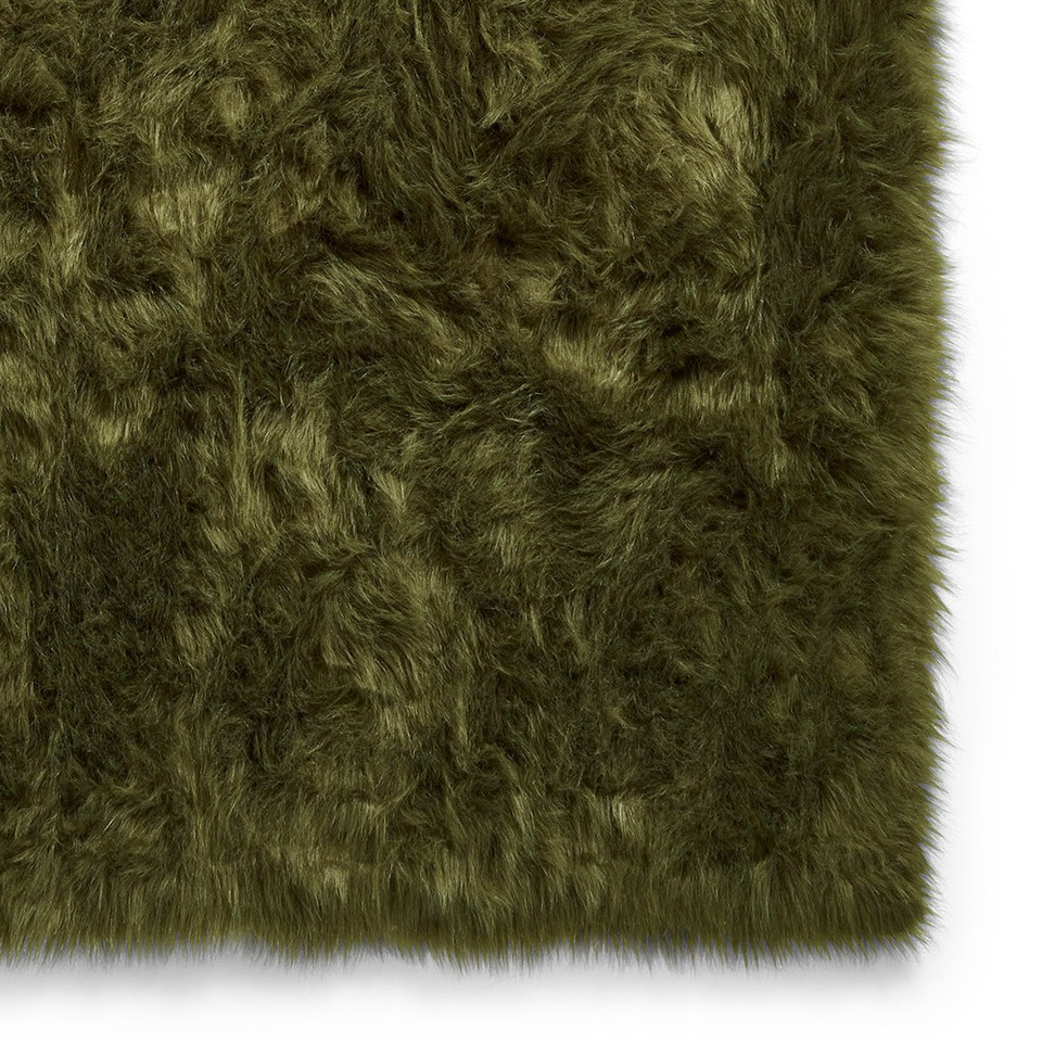 Polar Plush Olive Green Soft Shaggy Rug