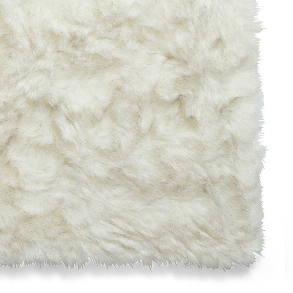 Polar Plush White Grey Soft Shaggy Rug