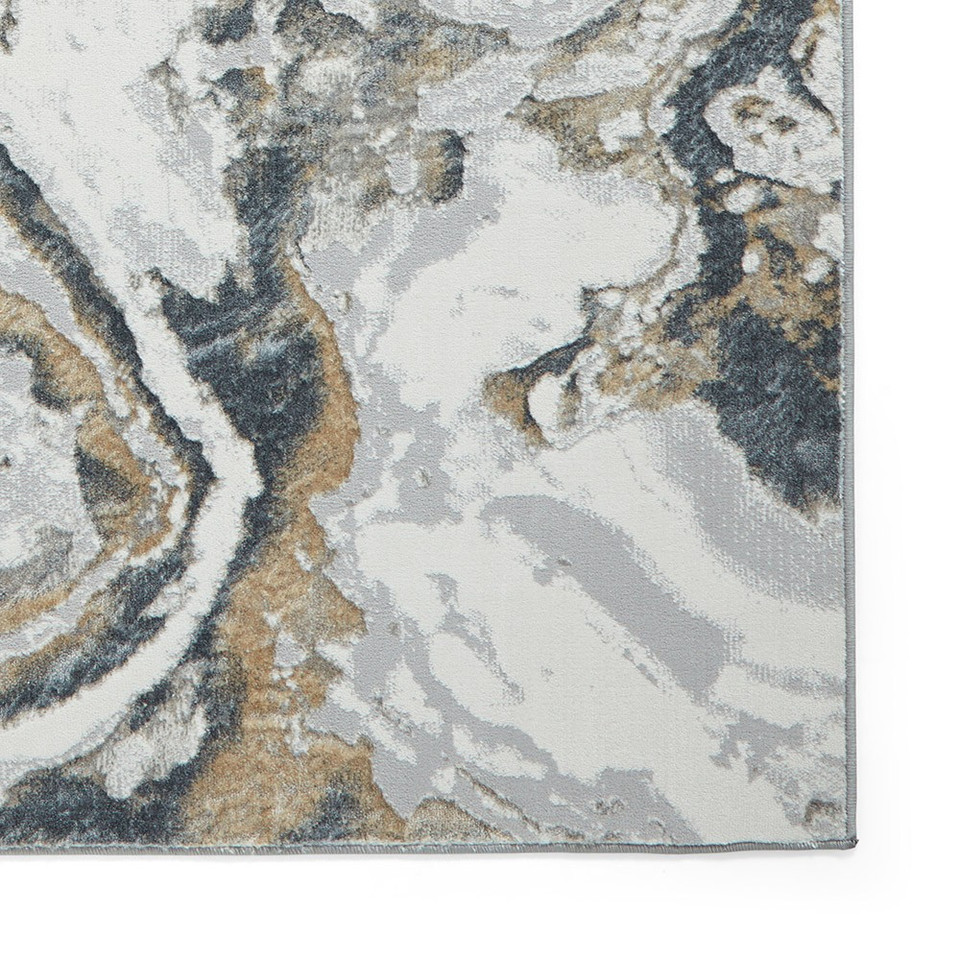 Tidal Silver Beige Modern Abstract Rug