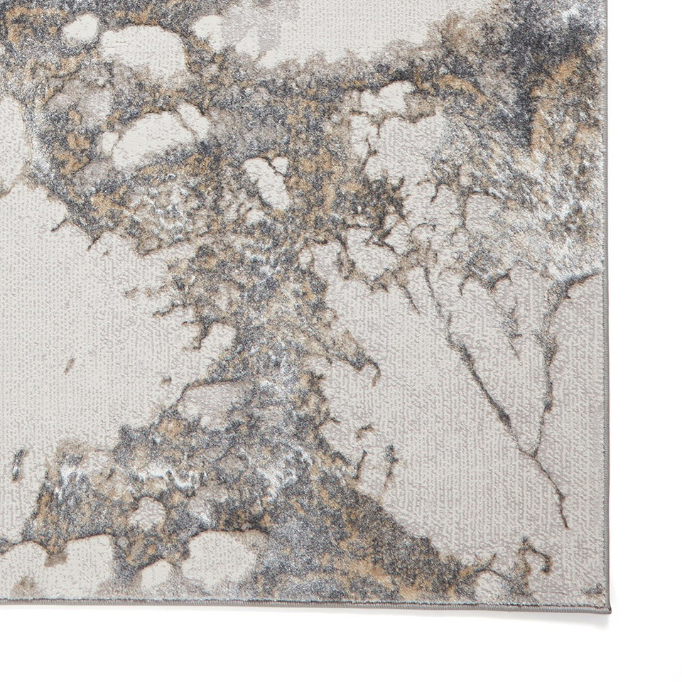 Tidal Silver Dark Grey Modern Abstract Rug