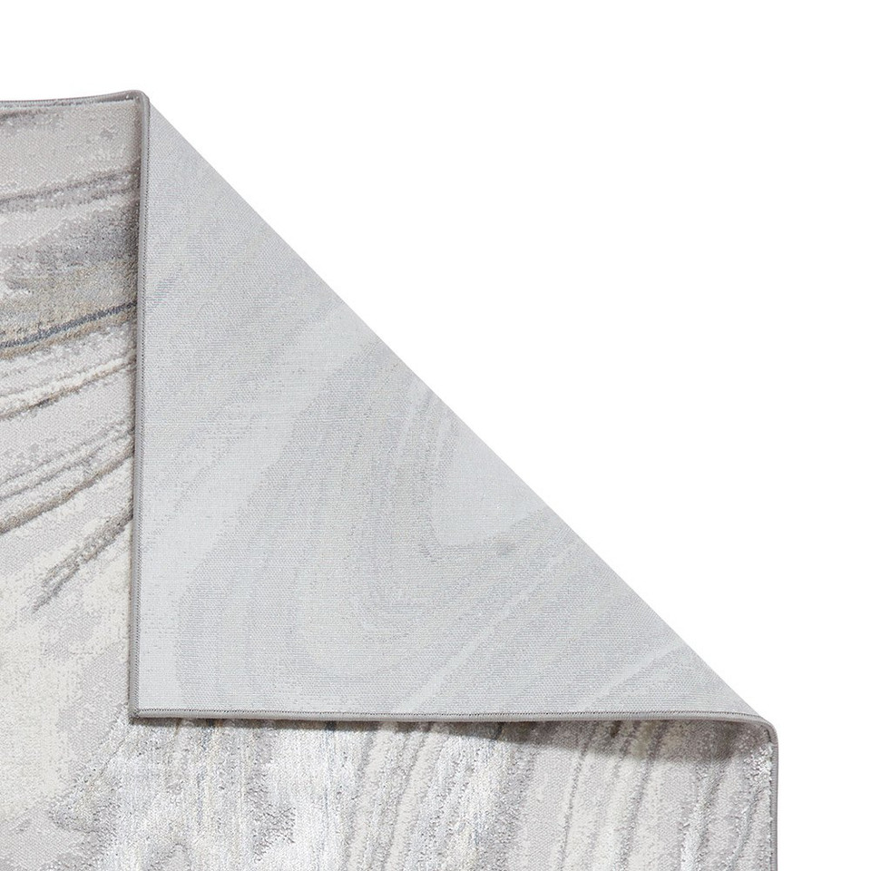 Tidal Silver Modern Abstract Rug