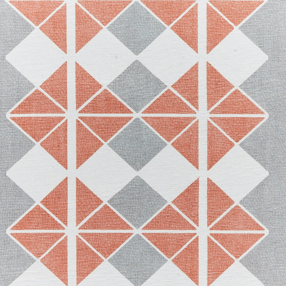 Victoria Grey Orange Modern Diamonds Washable Rug Runner