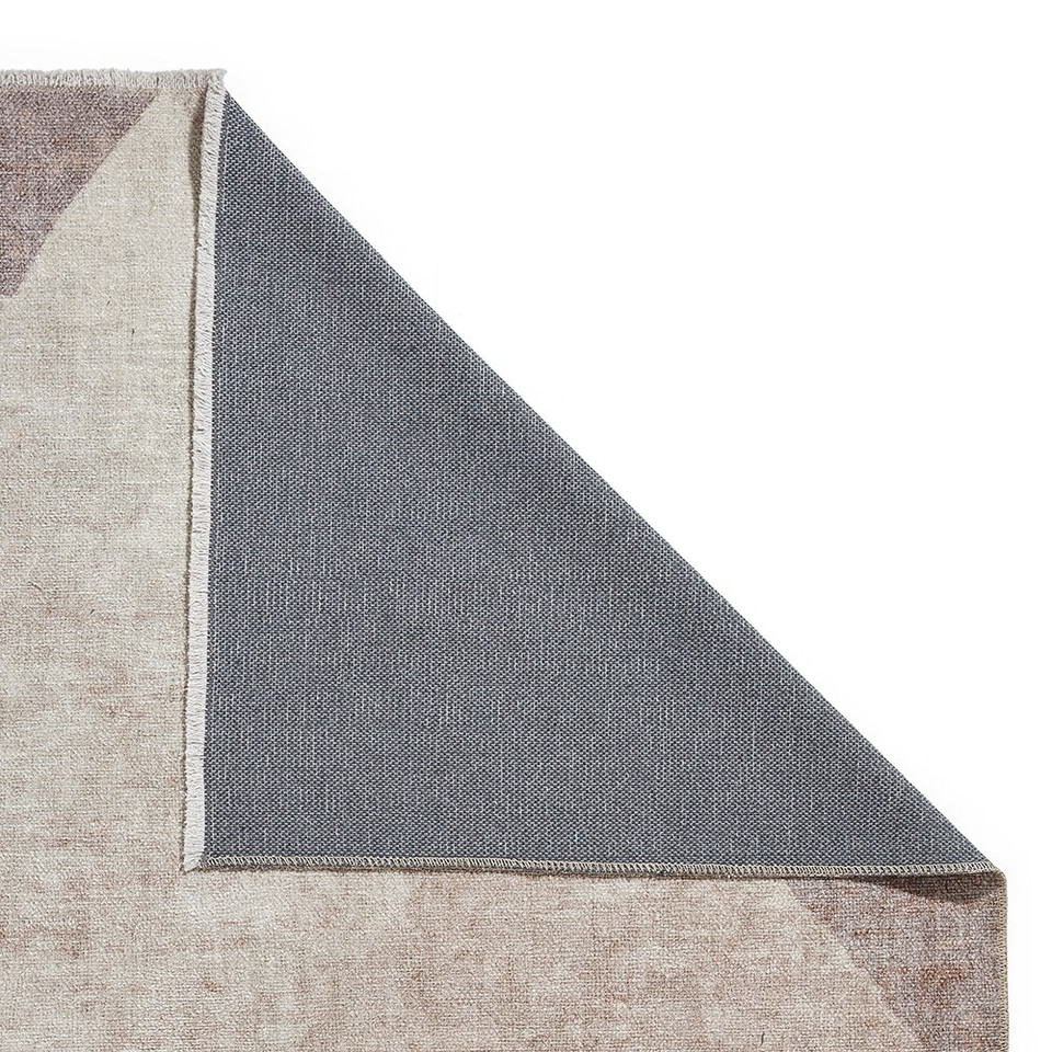 Whisper Beige Brown Modern Washable Rug Runner