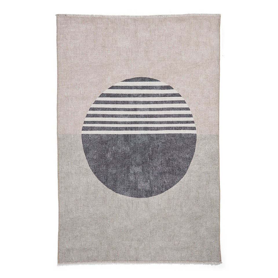 Whisper Beige Green Modern Divided Washable Rug