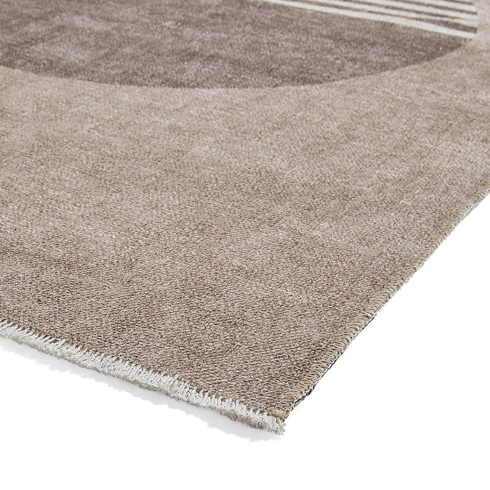 Whisper Beige Modern Divided Washable Rug