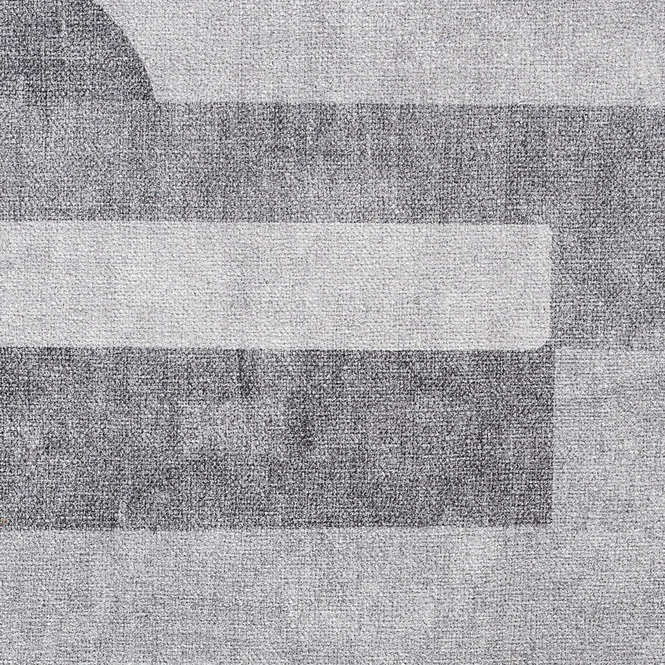 Whisper Grey Modern Geo Washable Rug Runner