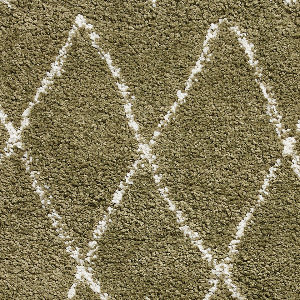 Boho 8280 Green Berber Shaggy Moroccan Rug Runner