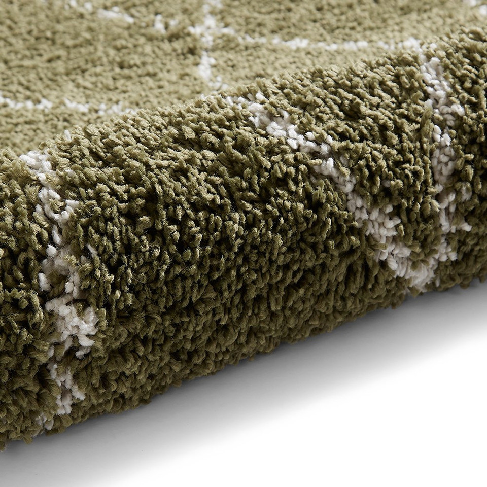 Boho 8280 Green Berber Shaggy Moroccan Rug
