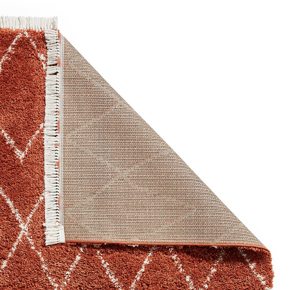 Boho 8280 Rust Berber Shaggy Moroccan Rug