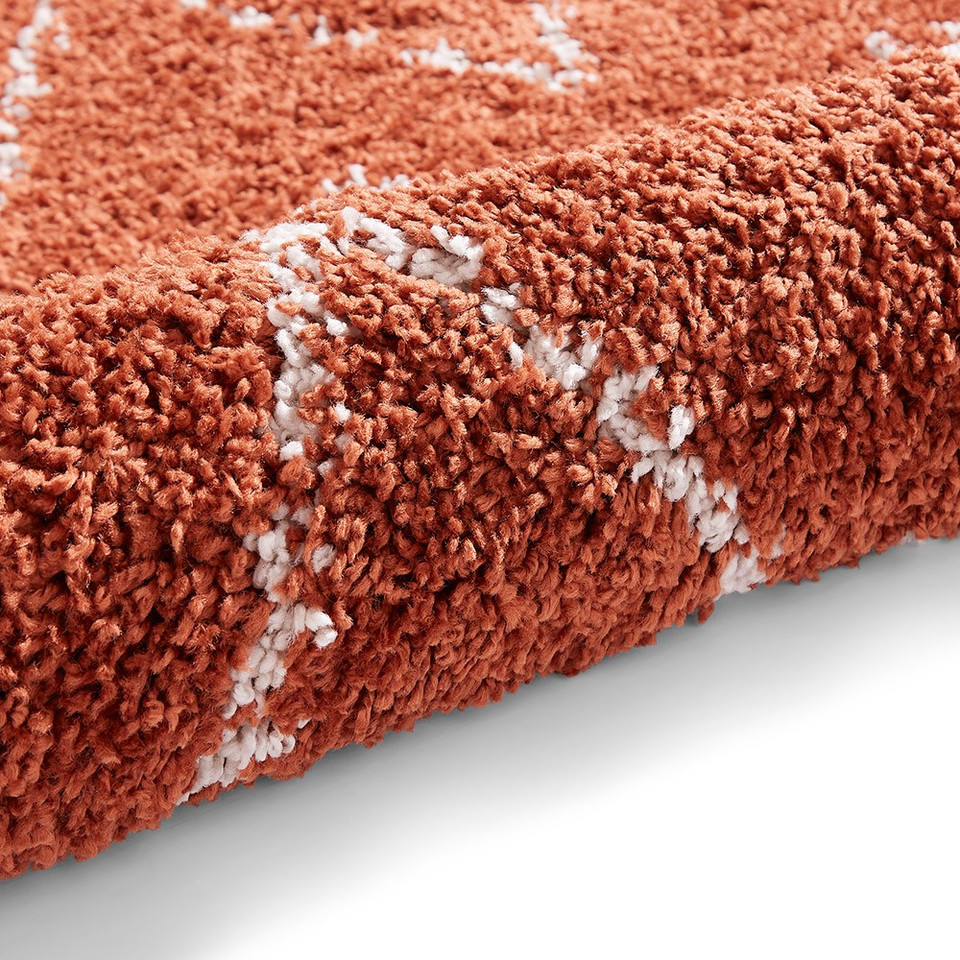 Boho 8280 Rust Berber Shaggy Moroccan Rug
