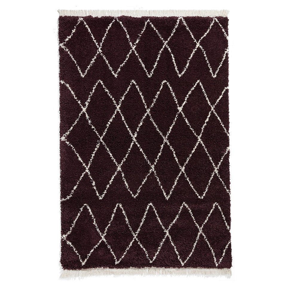 Boho 8280 Purple Berber Shaggy Moroccan Rug Runner