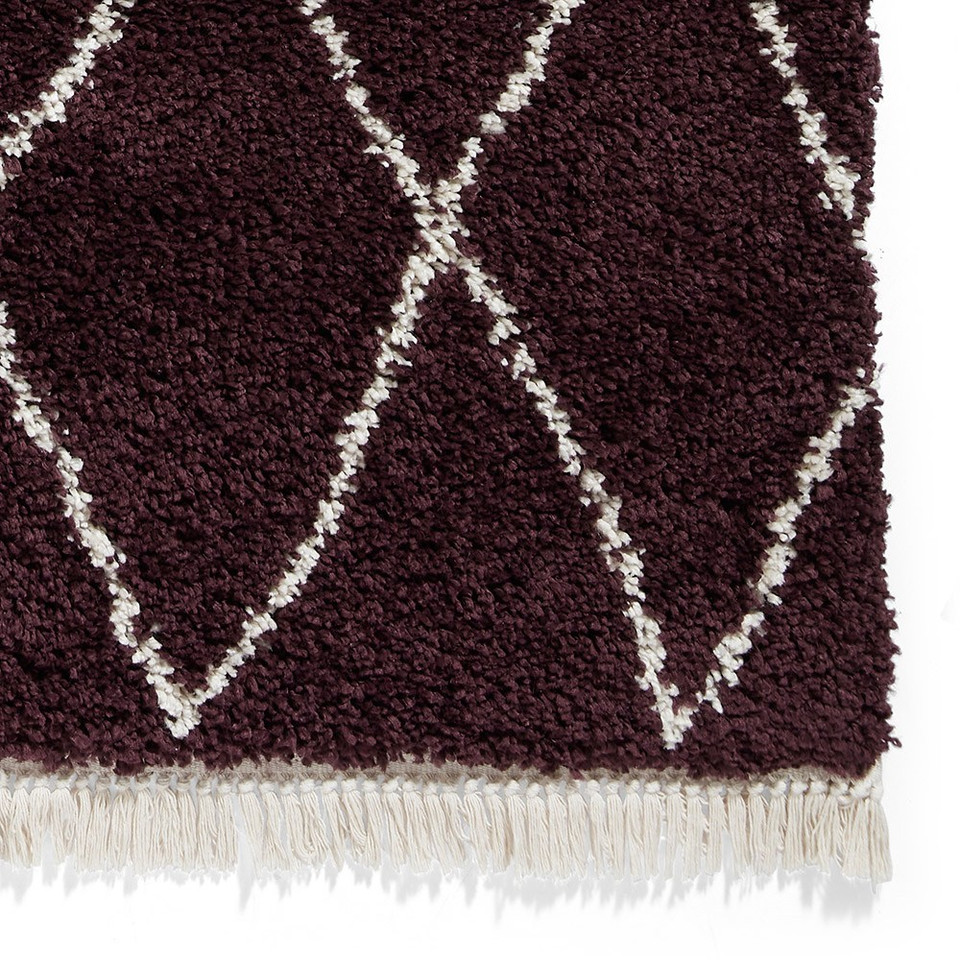 Boho 8280 Purple Berber Shaggy Moroccan Rug Runner