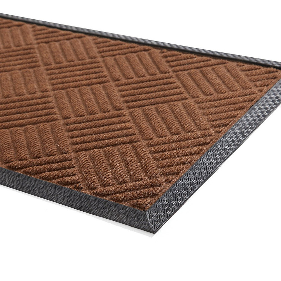 Dark Brown Diamond Stripes Doormat