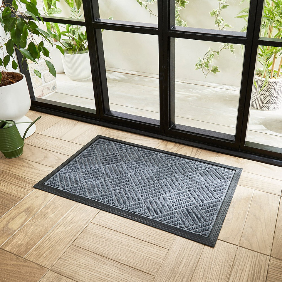 Graphite Diamond Stripes Doormat