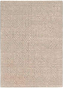 On Sale Alessa Plain Beige Handmade Wool Rug 61x91cm