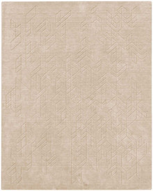 On Sale Alessa Plain Beige Handmade Wool Rug 61x91cm