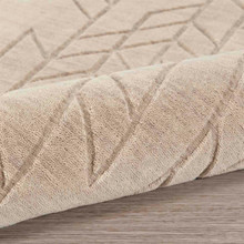 On Sale Alessa Plain Beige Handmade Wool Rug 61x91cm