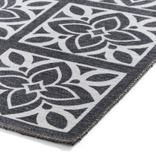On Sale Victoria Dark Grey Floral Washable Rug Runner 76x230cm runner