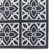 On Sale Victoria Dark Grey Floral Washable Rug Runner 76x230cm runner