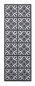 On Sale Victoria Dark Grey Floral Washable Rug Runner 76x230cm runner