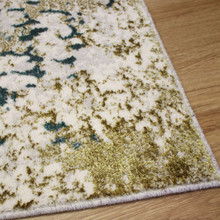 On Sale Stella Metallic Golden Aqua Blue Rug 135x200