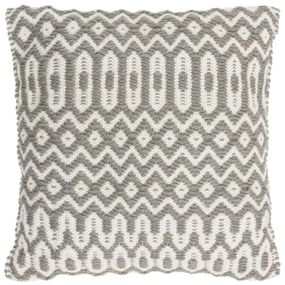 Halsey Geometric Cushion Grey