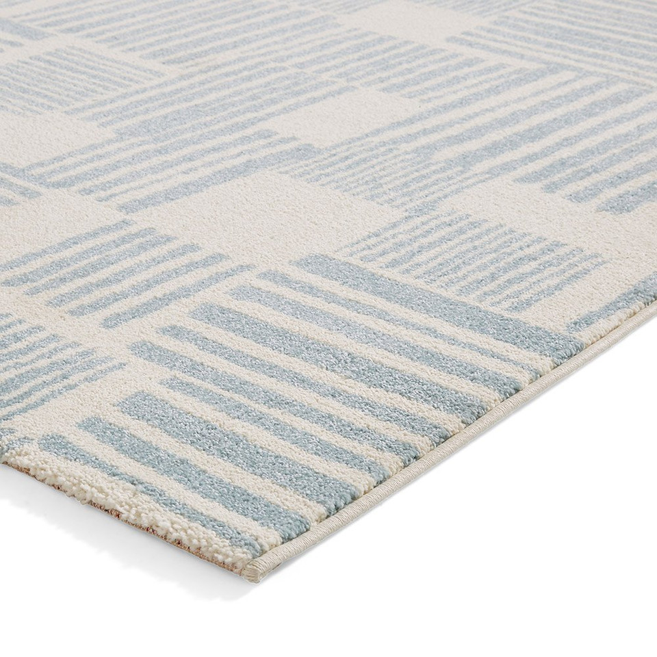 Catherine Lansfield Blocks Abstract Blue Rug