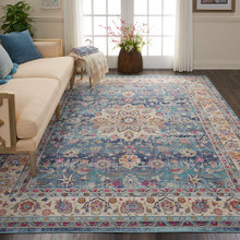 On Sale Blue Multi Vintage Kashan Rug VKA01 61x183cm