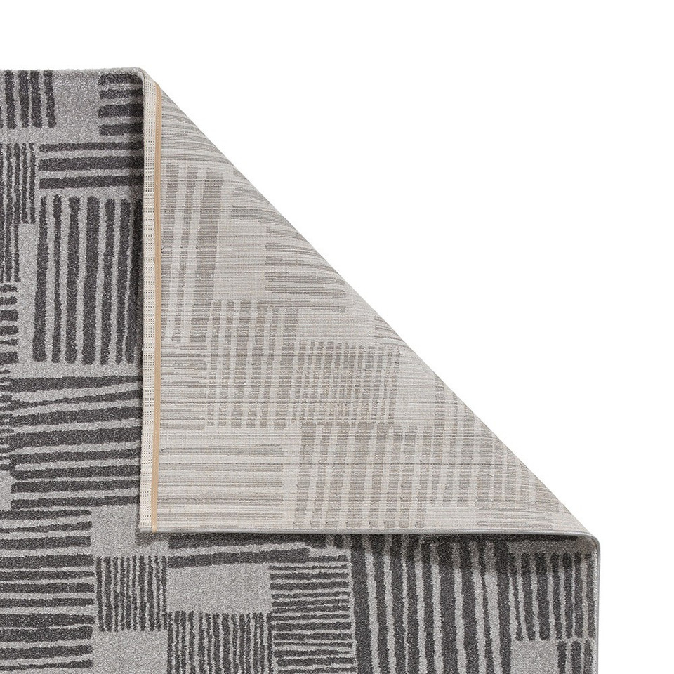 Catherine Lansfield Blocks Abstract Dark Grey Rug