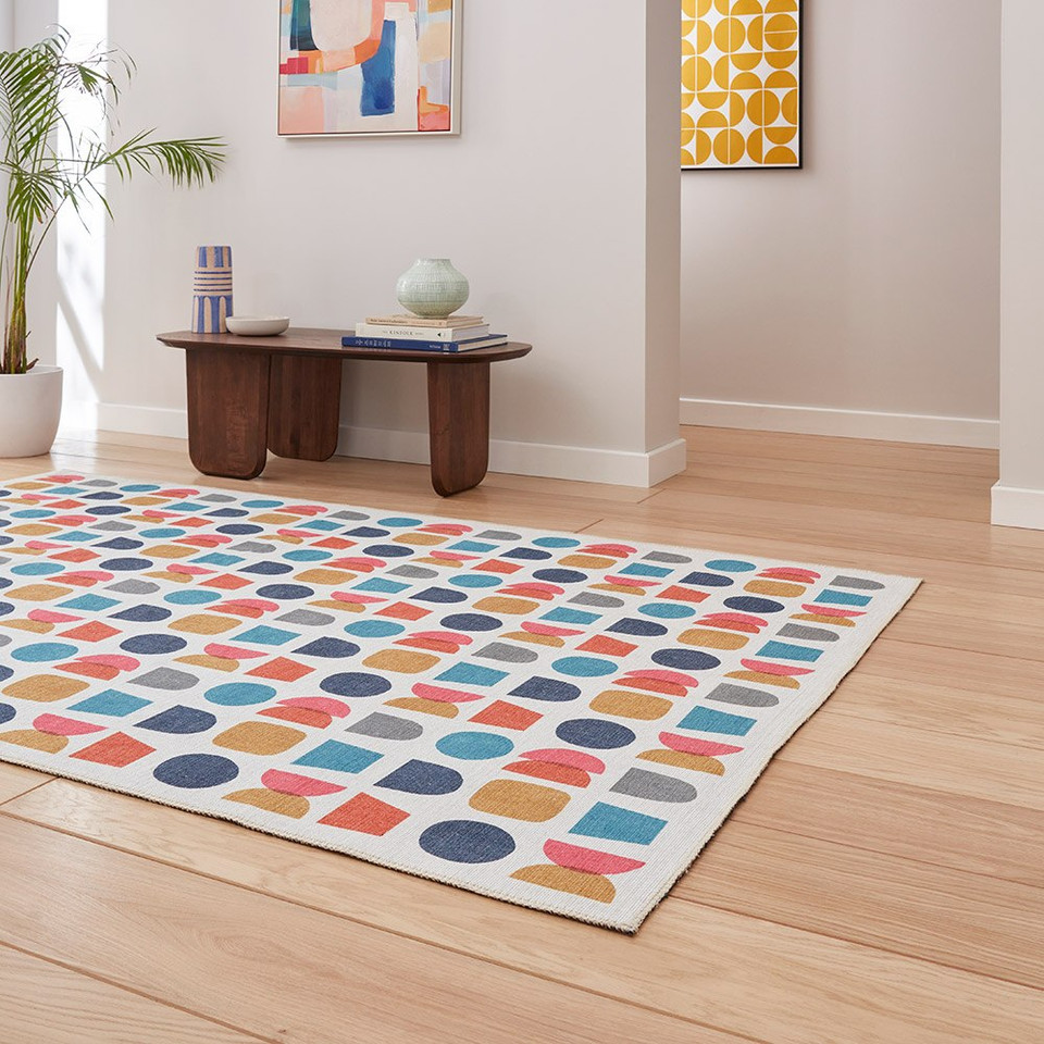 Catherine Lansfield Connect Geometric Multi Modern Rug Runner